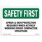 Signmission OSHA Sign, Apron & Skin Protection Required When Actively, 10in X 7in Plastic, 10" W, 7" H, Lndscp OS-SF-P-710-L-10551 - alternate 1